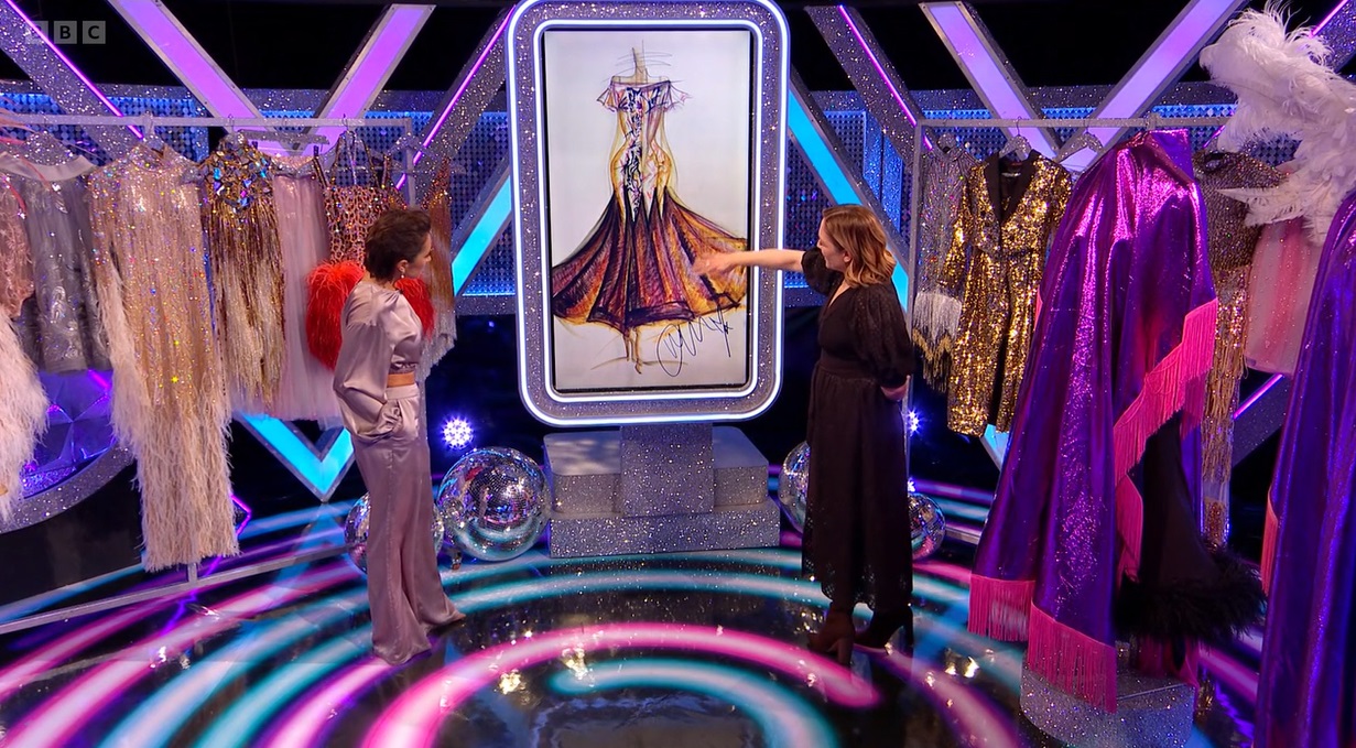 Janette Manrara looks at Strictly outfits on It Takes Two 