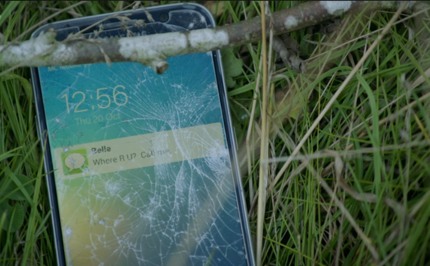 Samson Dingle's phone in a field 