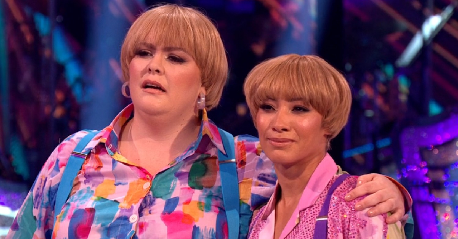 Jayde Adams and Karen Hauer looking serious on Strictly