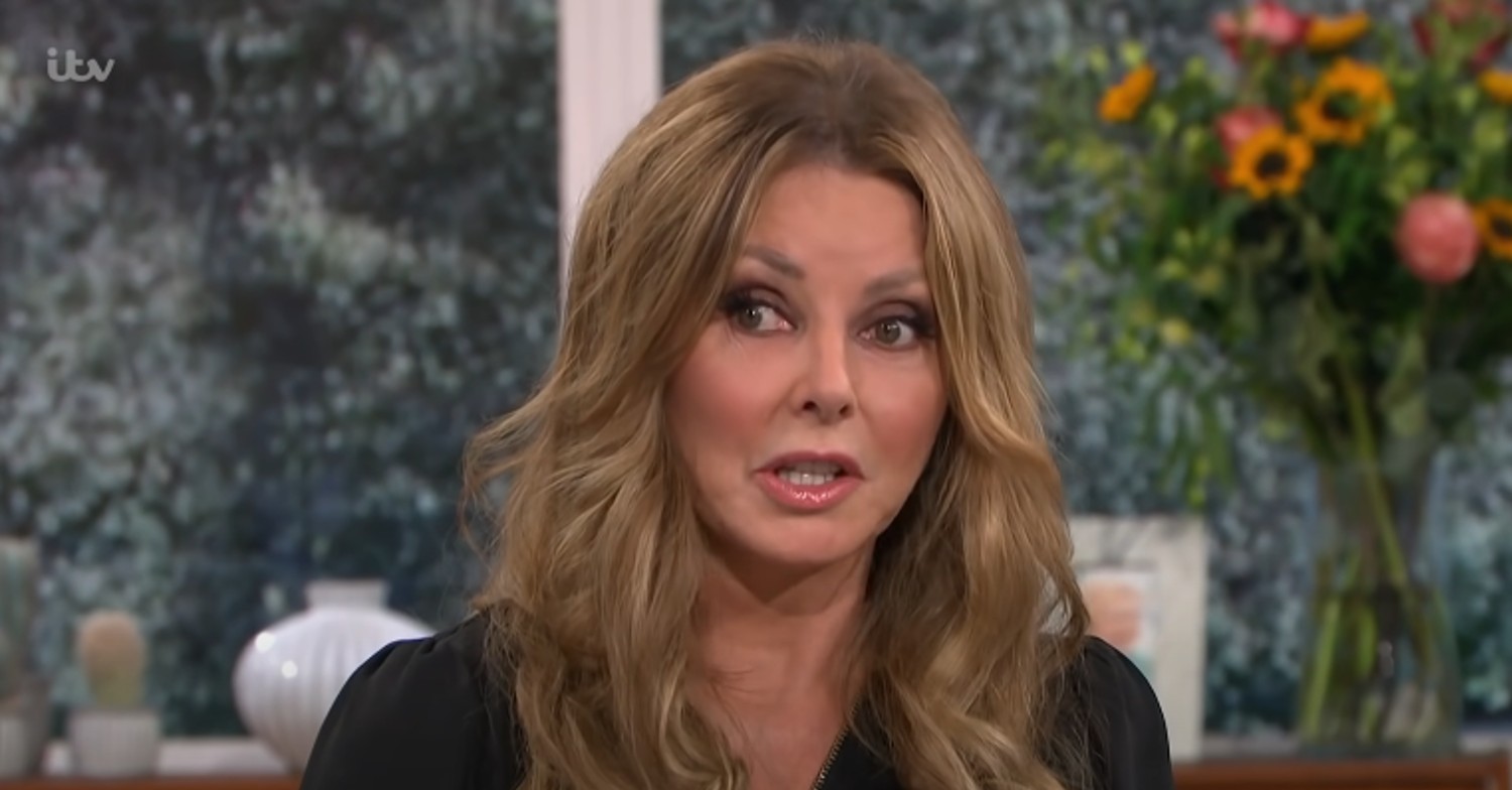 Carol Vorderman looking surprised on This Morning