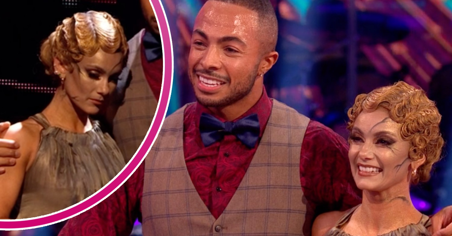 Strictly star Dianne Buswell looks downcast and smiling with Tyler West