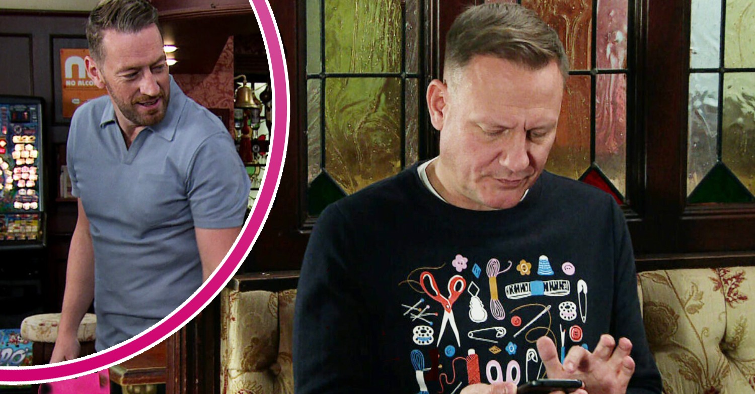 Coronation Street Sean and Laurence split screen