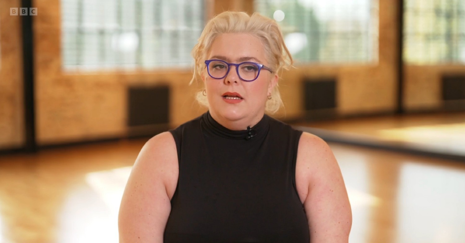 Jayde Adams looking emotional on Strictly