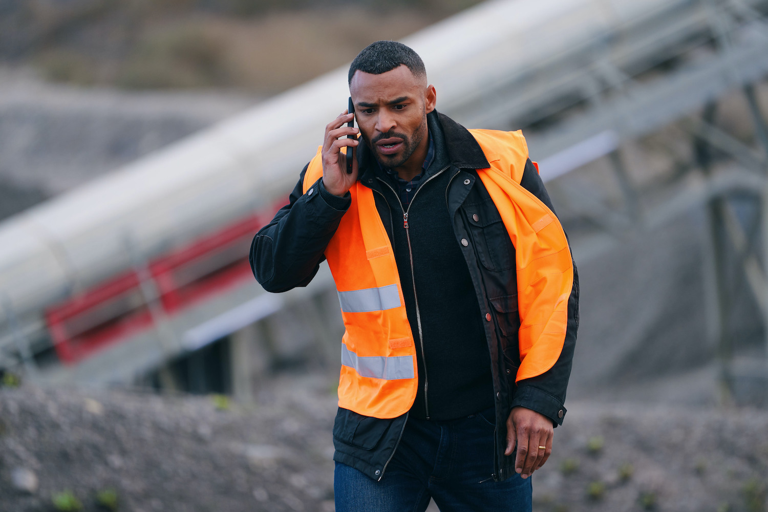 Lloyd Everitt as Will in The Pact 2 on the building site where he is working as a property developer