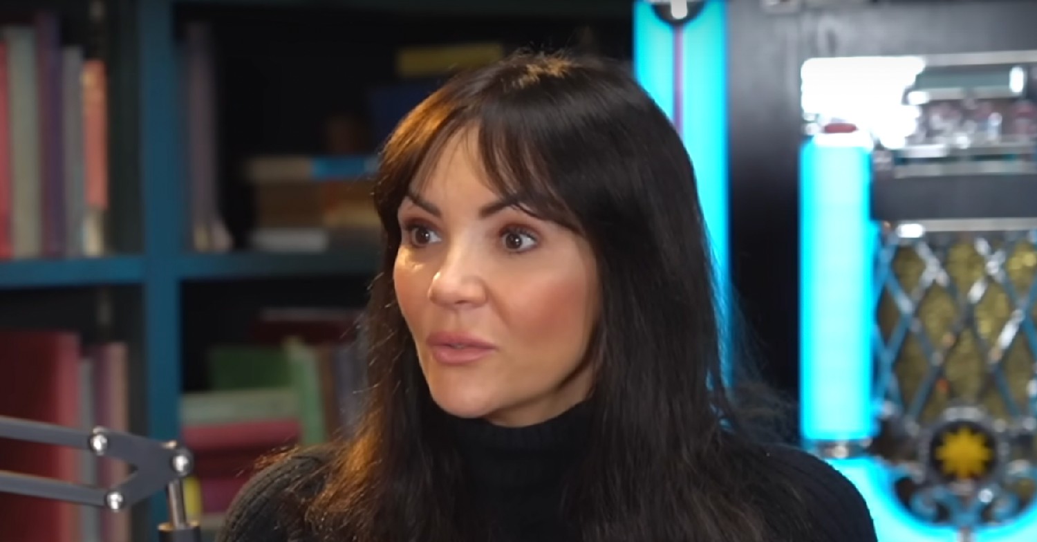 Martine McCutcheon looks sad during interview