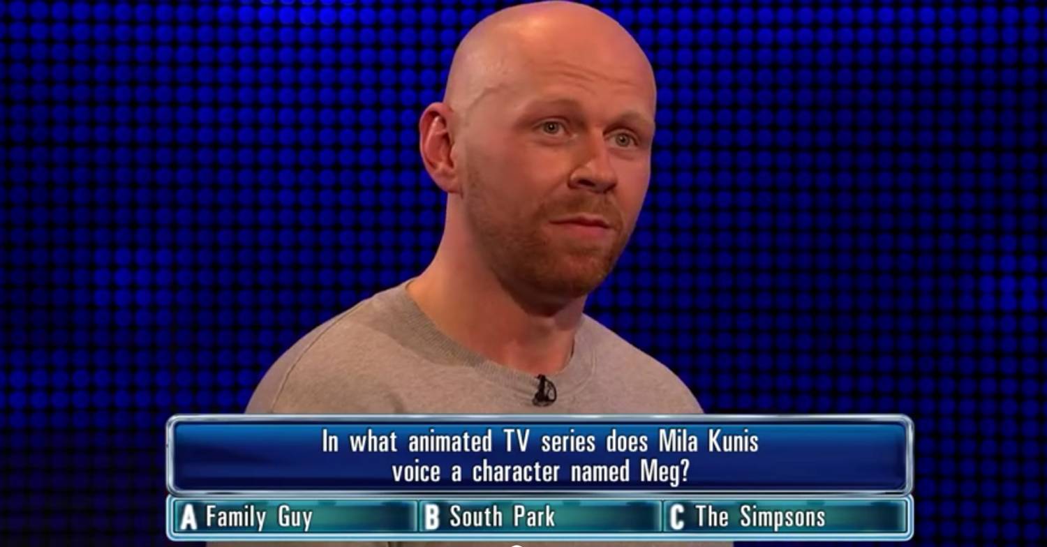 The Chase contestant Dan takes a question from Bradley Walsh