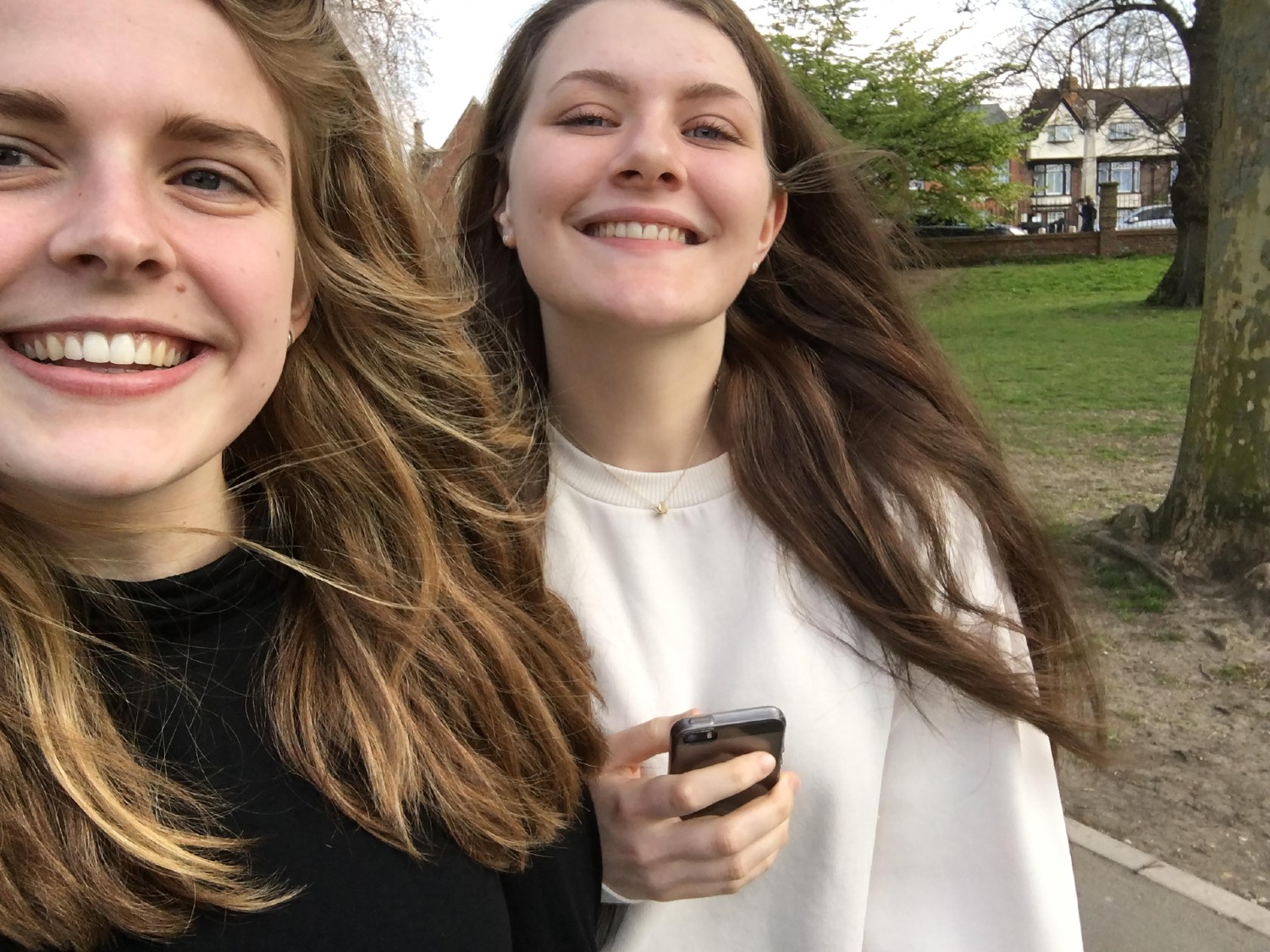 Libby Squire smiling with a friend
