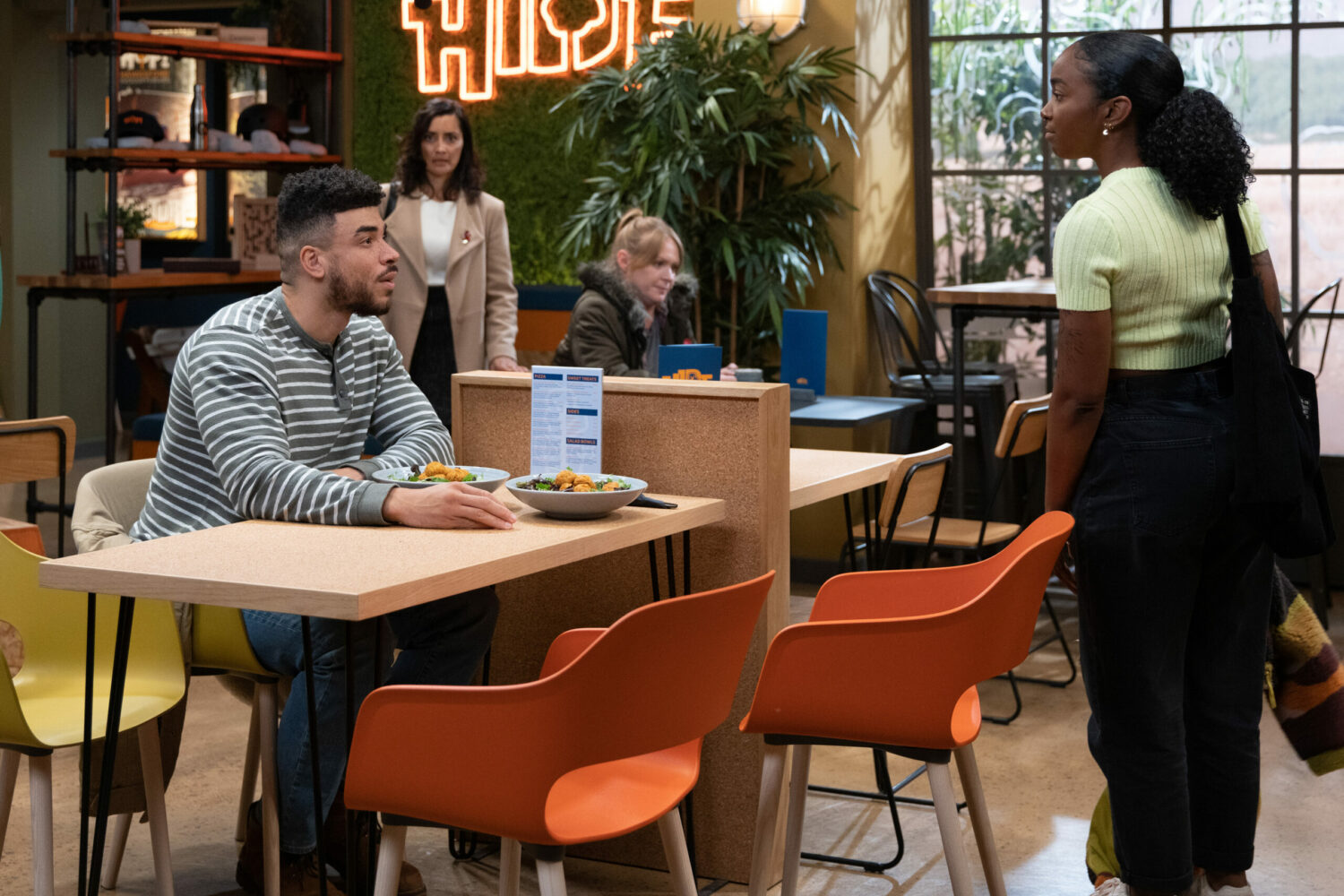 Nate and Naomi having an argument at The Hide