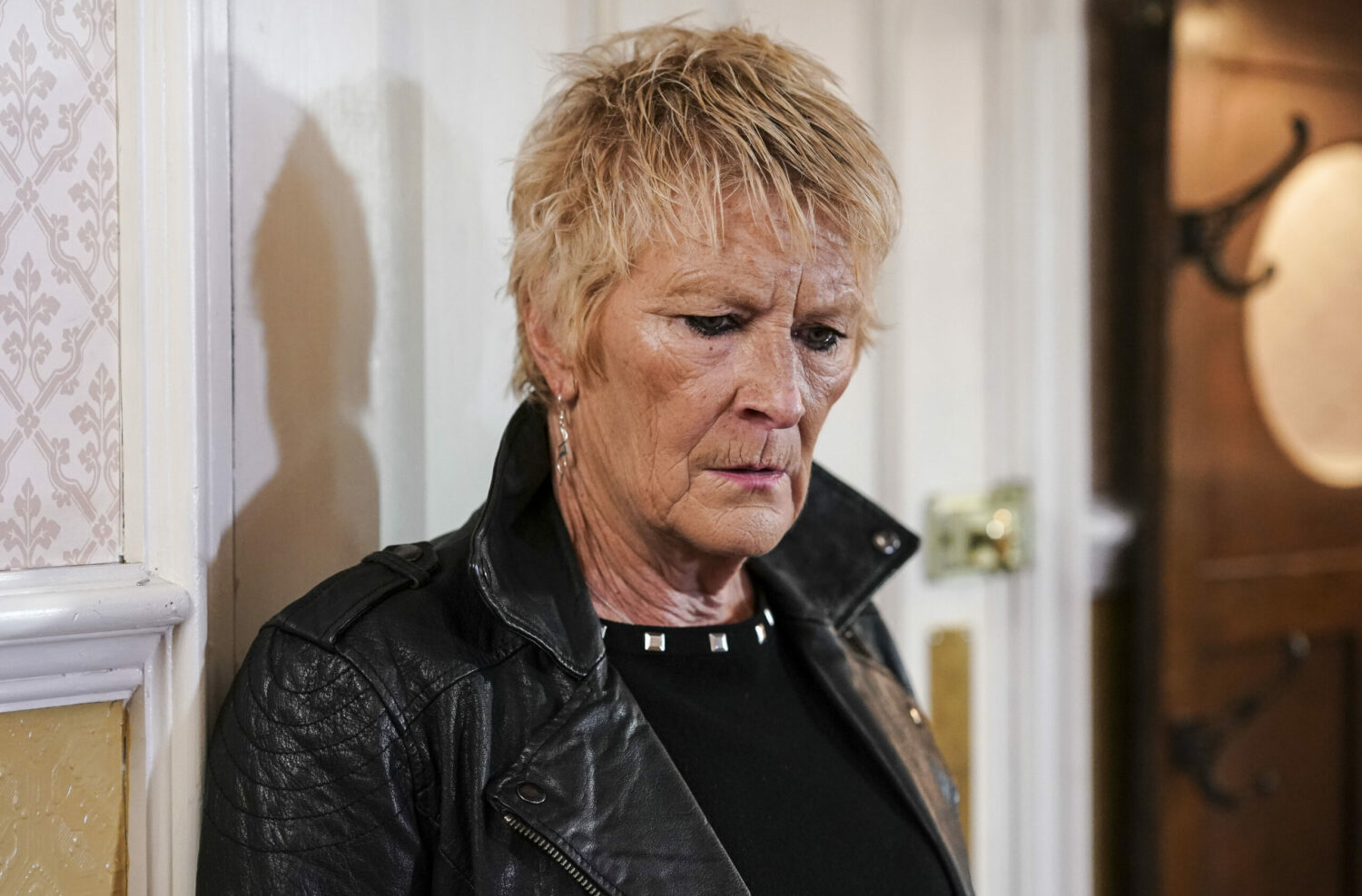 Shirley looking annoyed in EastEnders
