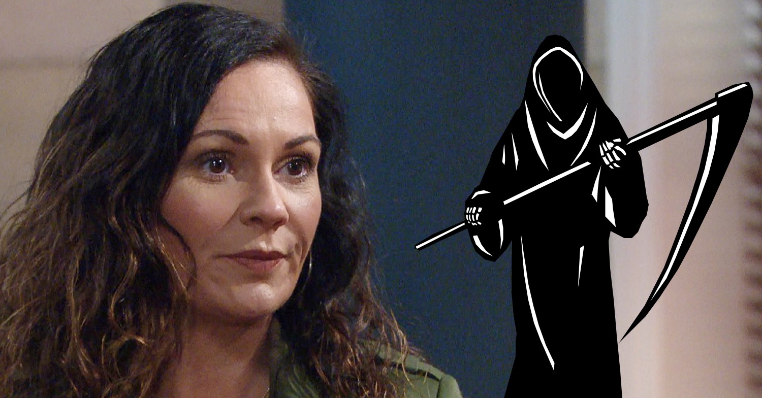 Chas in Emmerdale looks serious - Grim Reaper