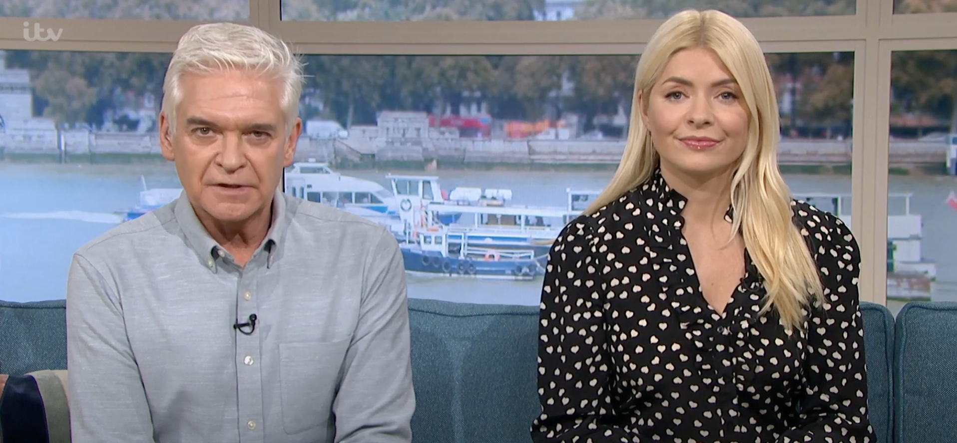 Holly Willoughby and Phillip Schofield speak to the camera on This Morning today