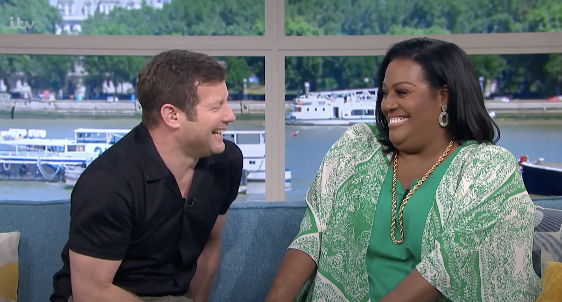 Alison Hammond and Dermot O'Leary laugh at each other on This Morning