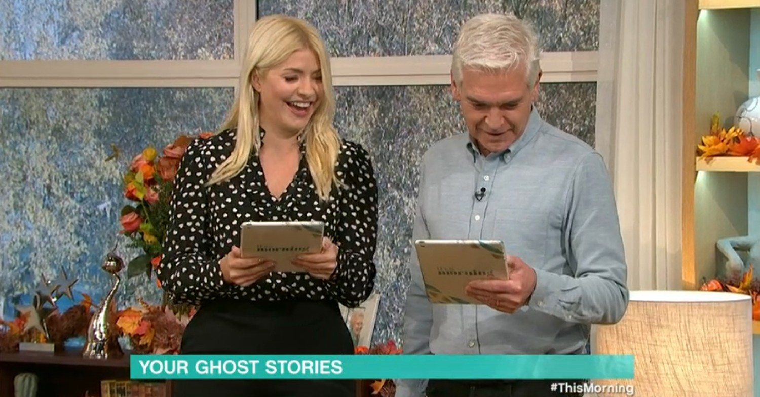 Holly Willoughby and Phillip Schofield laughing on This Morning today 