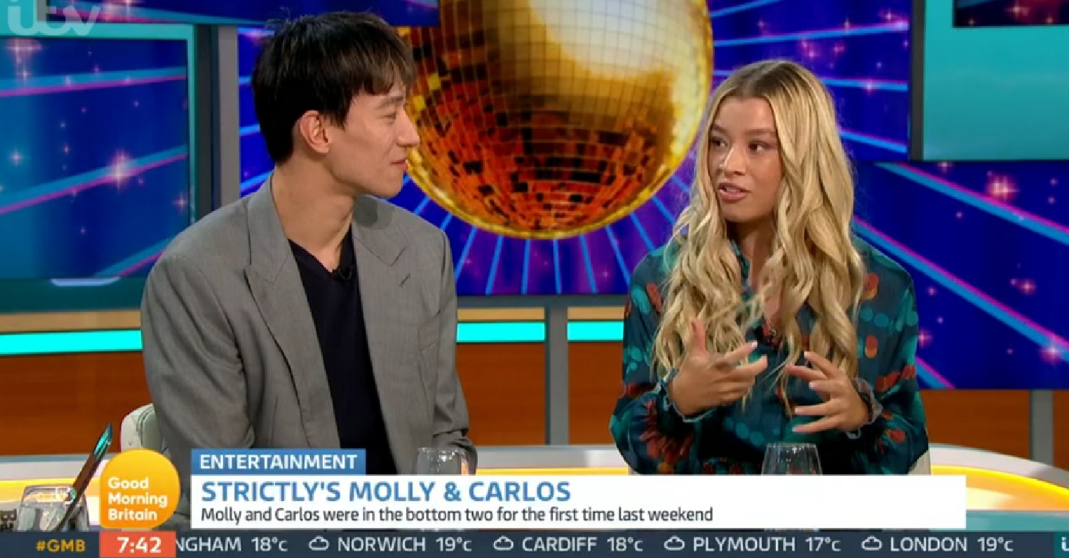 Strictly stars Carlos and Molly Rainford on GMB today