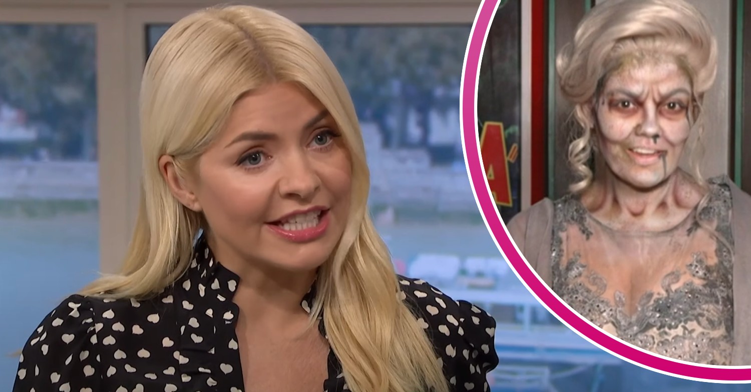 Holly Willoughby, Bryony in halloween makeup on This Morning