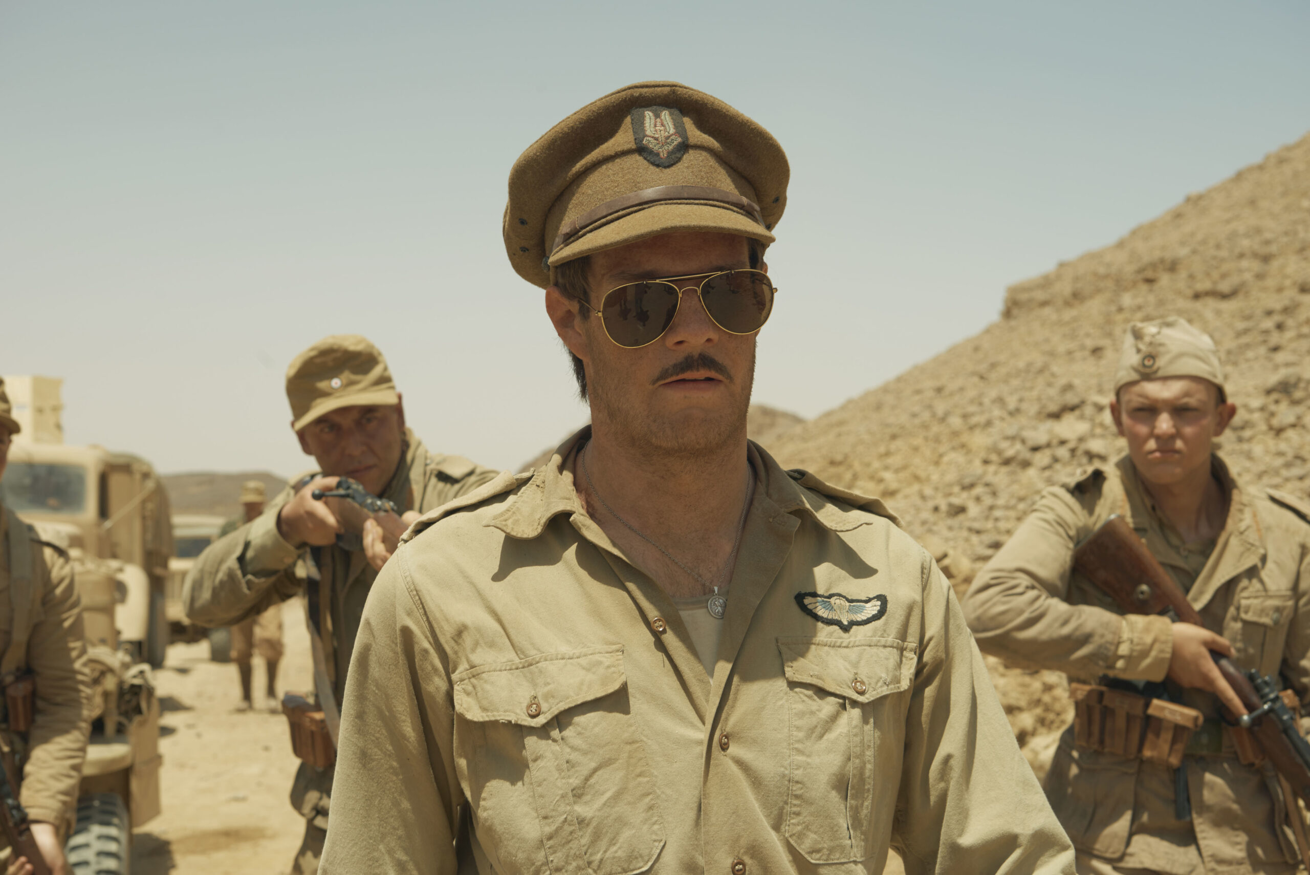 David Stirling has a gun pointed at him in SAS Rogue Heroes