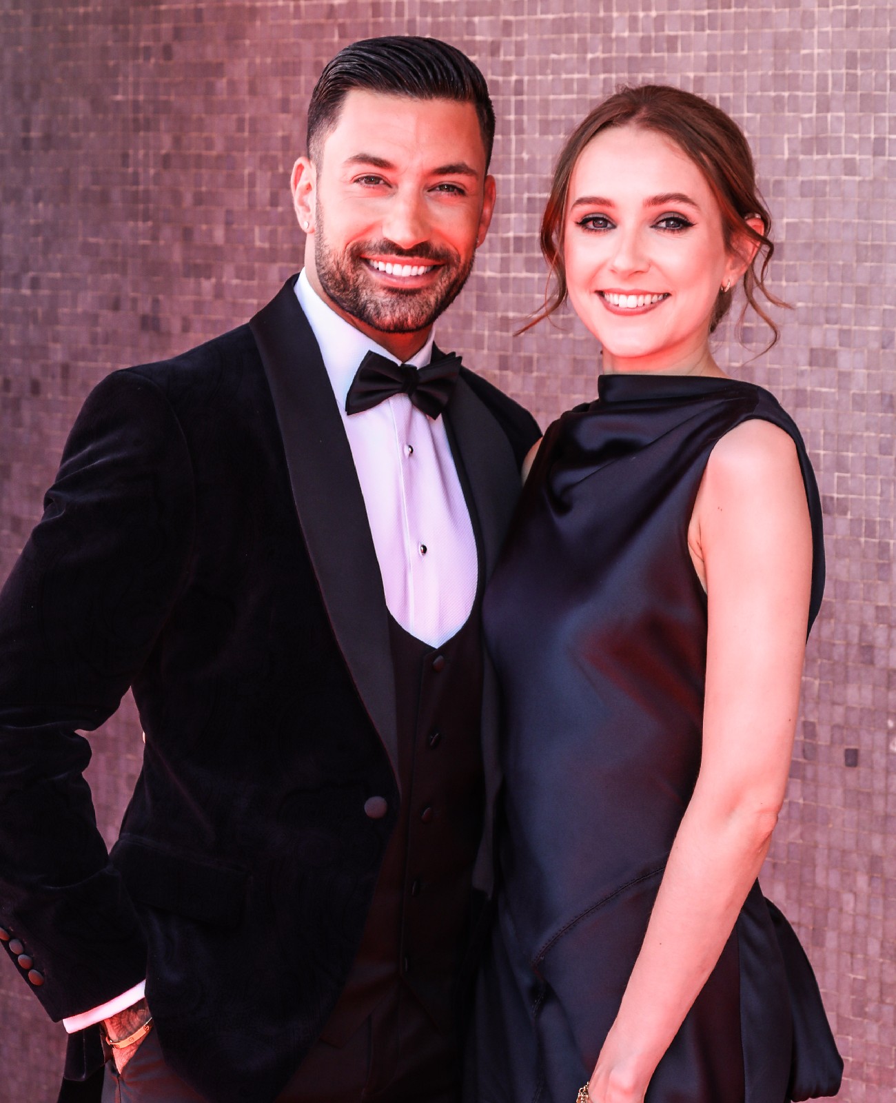 Strictly stars Giovanni Pernice and Rose Ayling-Ellis smiling at BAFTAs