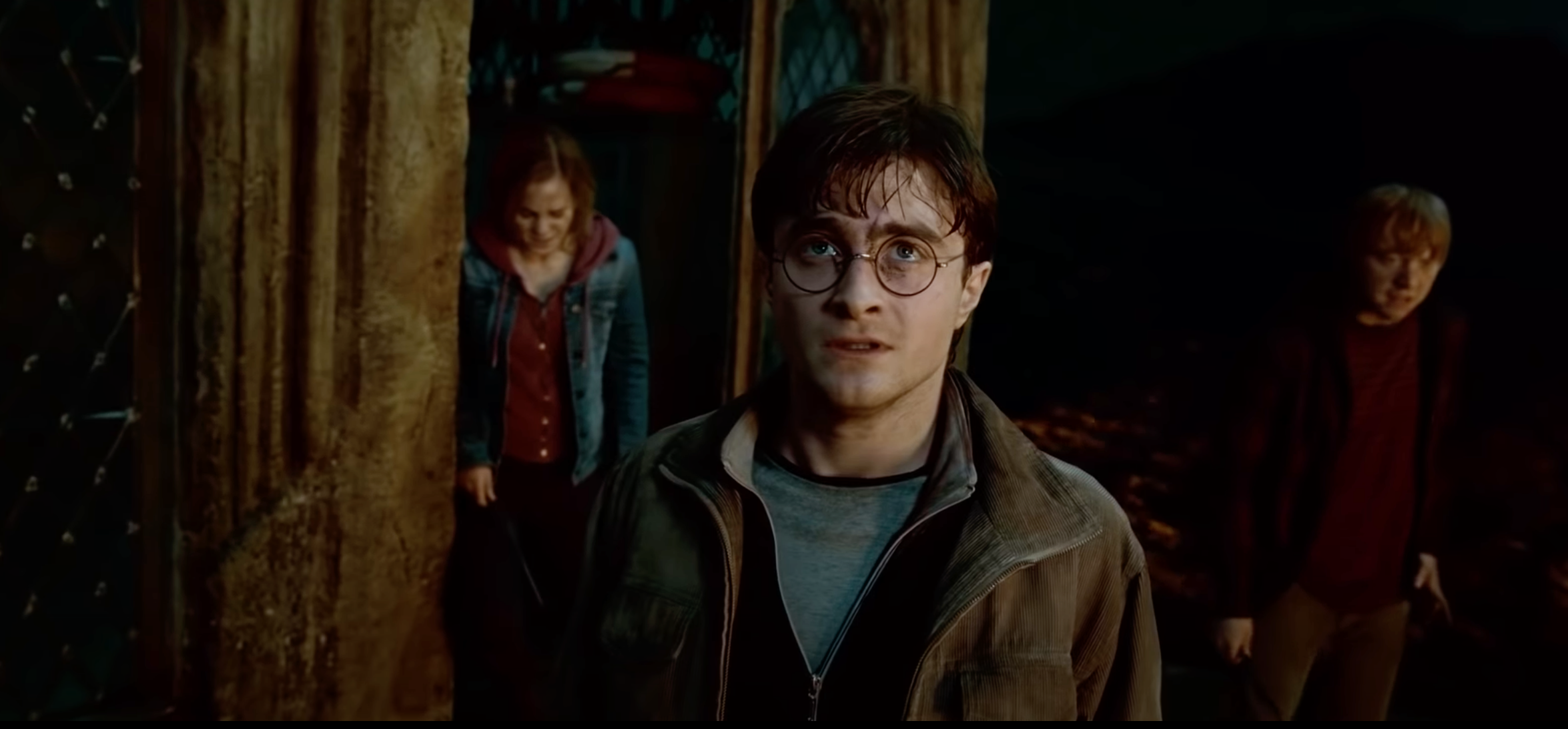 Still from Harry Potter with Daniel Radcliffe in glasses