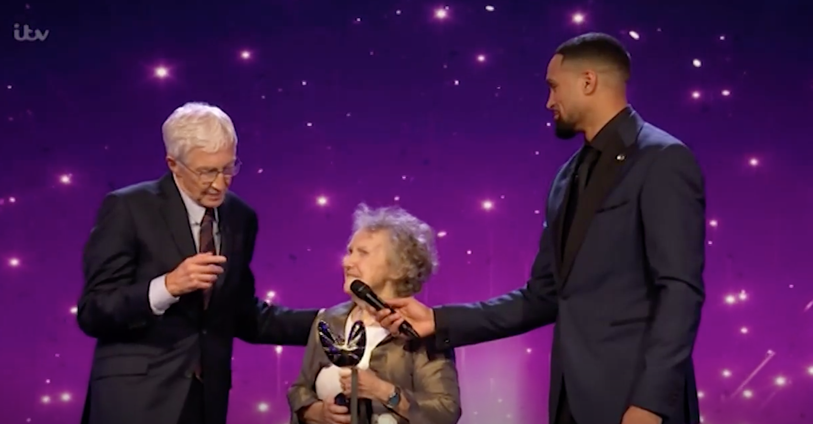 Paul O'Grady with Ashley Banjo and Jill at the Pride of Britain Awards 2022