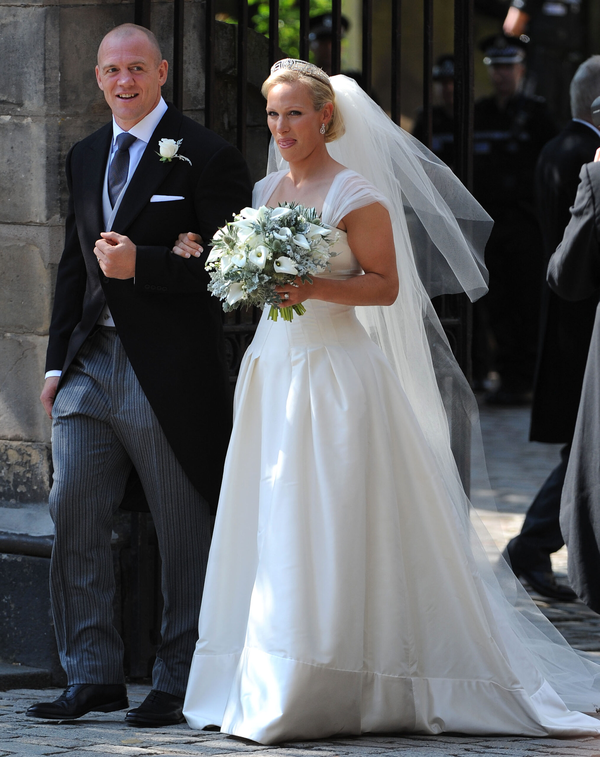 Mike Tindall and wife Zara on their wedding day