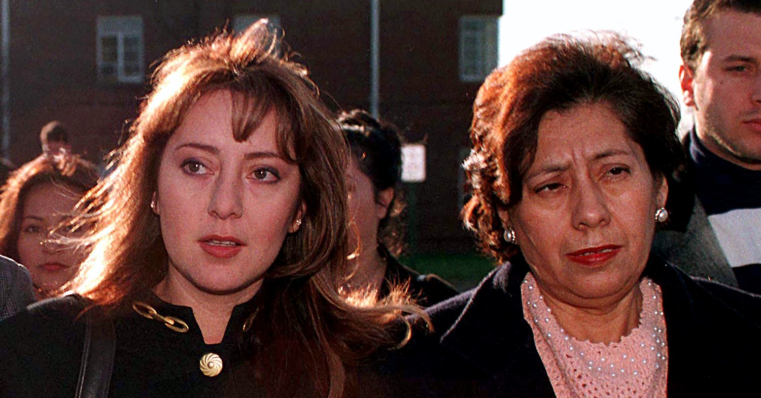 Lorena leaves court with her mum after charges were dropped