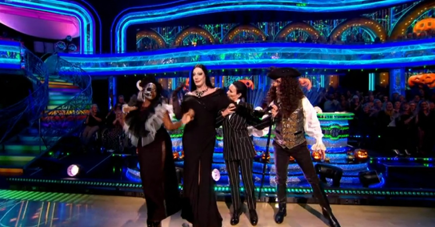 Craig, Motsi, Shirley and Anton in Halloween costumes on Strictly