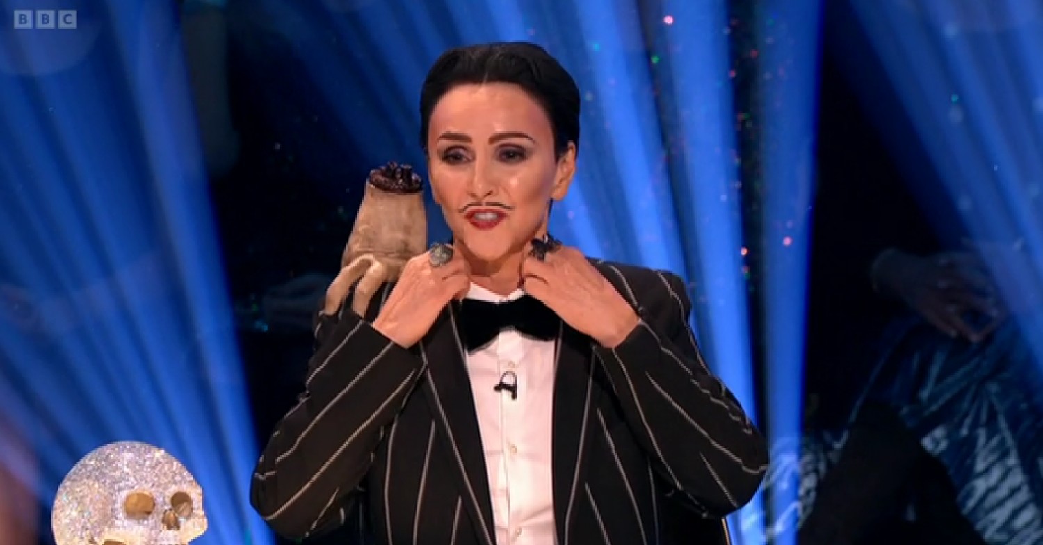 Shirley Ballas as Gomez Addams on Strictly