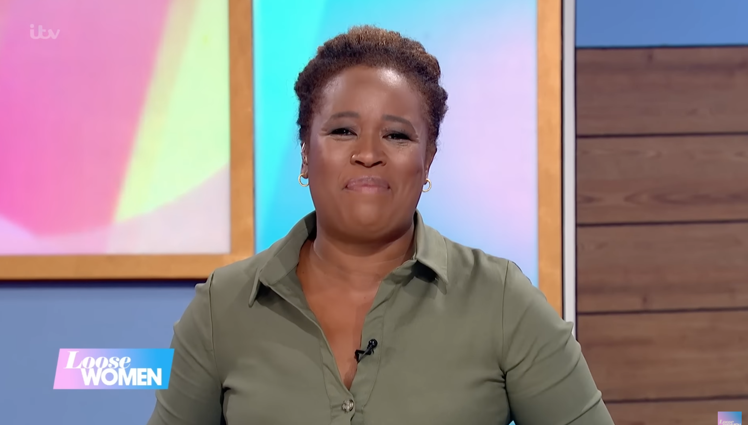 Charlene White smiling while fronting Loose Women