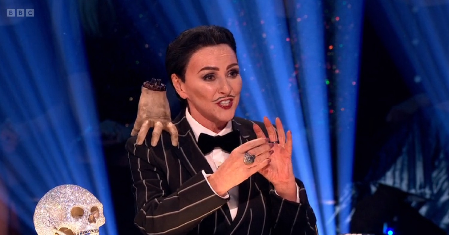 Shirley Ballas as Gomez Addams on Strictly