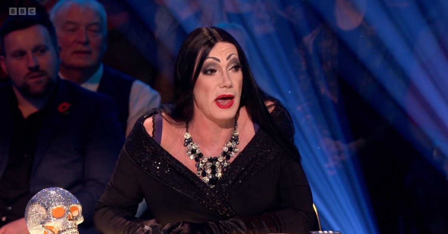 Strictly judge Craig Revel Horwood dressed as Morticia Addams 