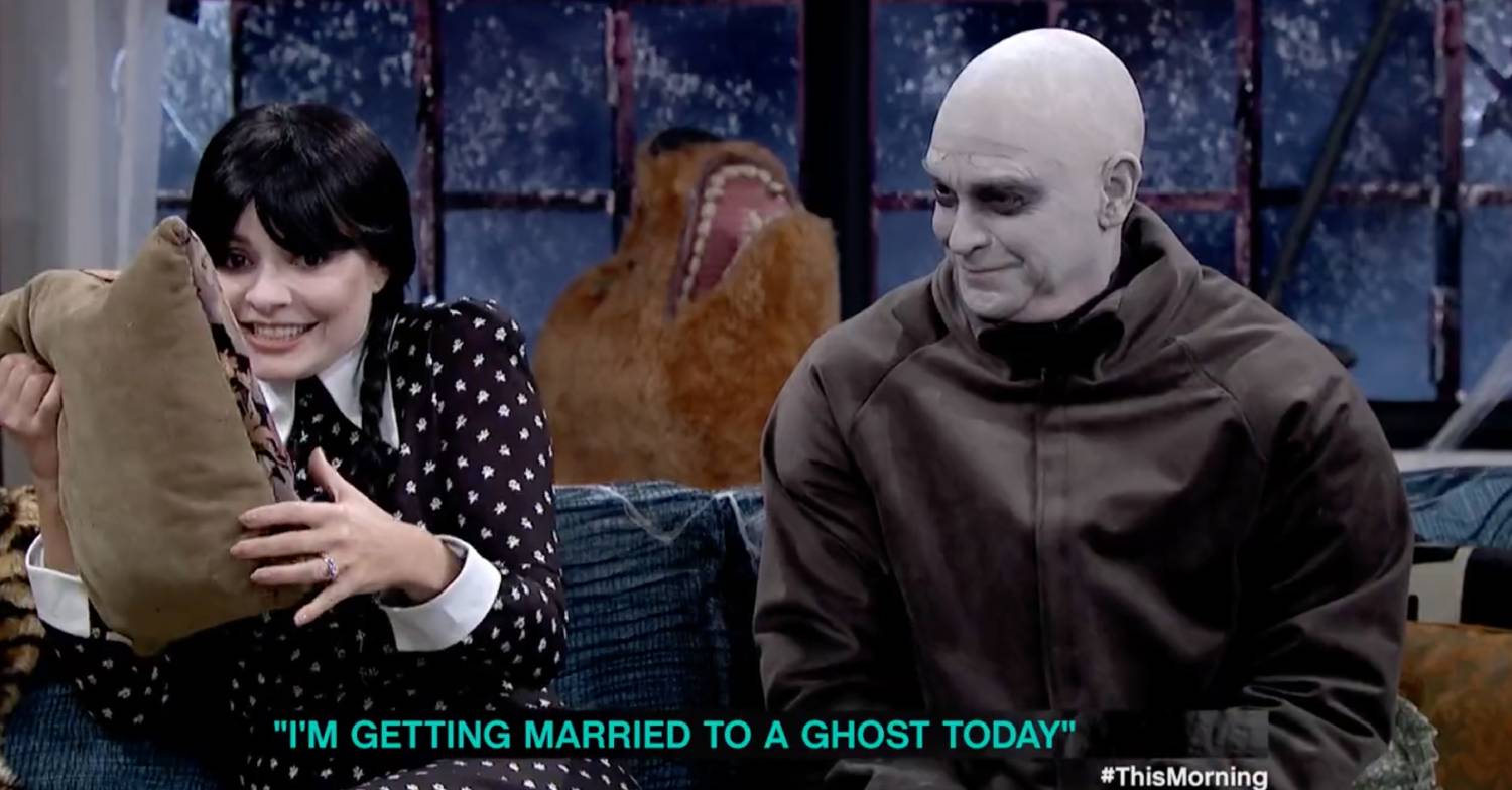 Holly Willoughby squeals as Phillip Schofield smiles on This Morning