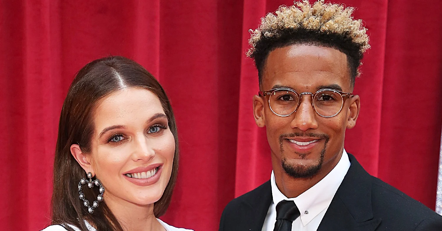 Helen Flanagan and Scott Sinclair smiling before split