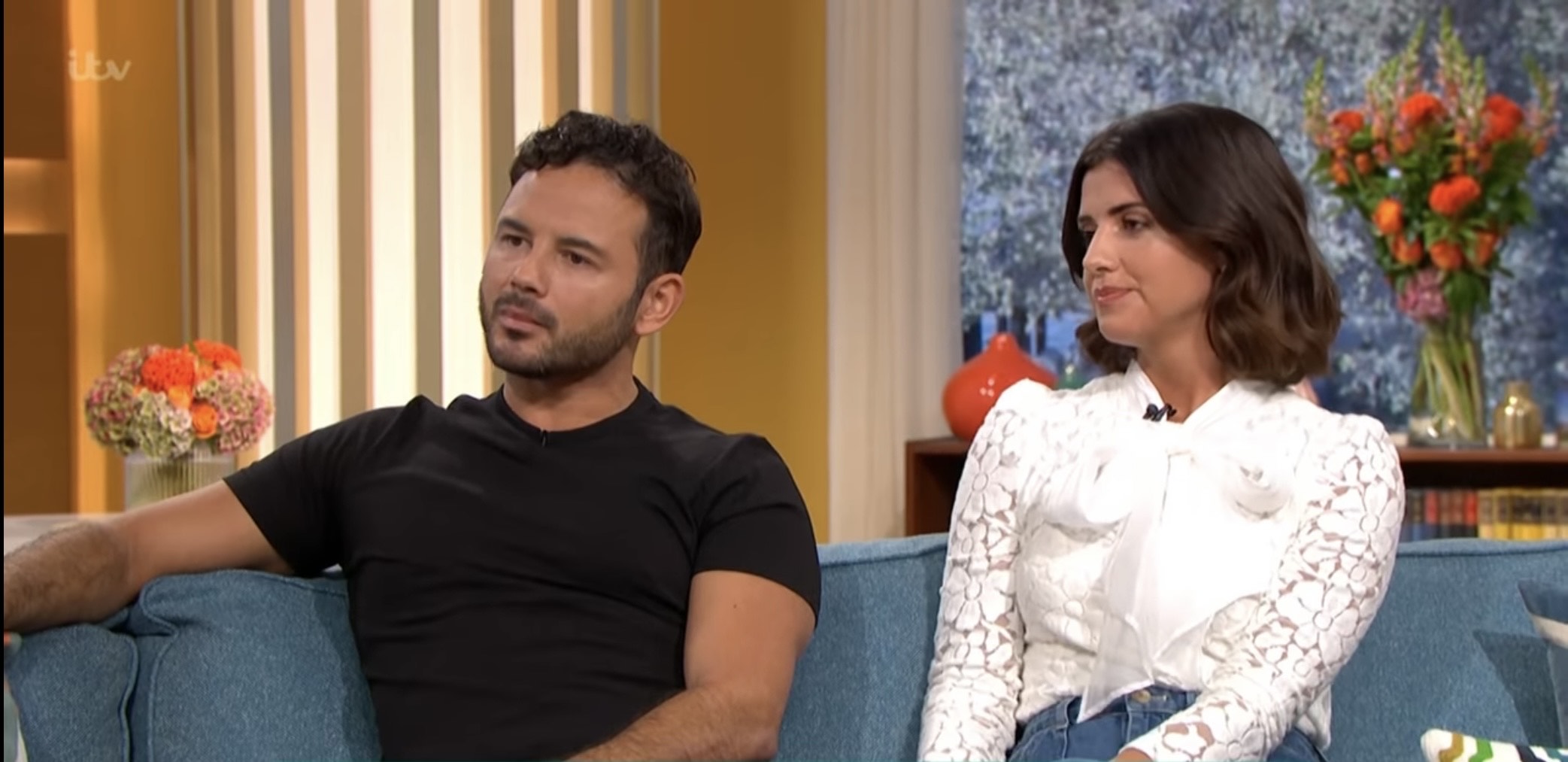 Ryan Thomas and Lucy Mecklenburgh being interviewed on This Morning