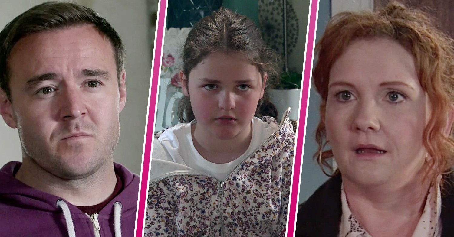 Tyrone/Hope and Fiz in Coronation Street threeway shot