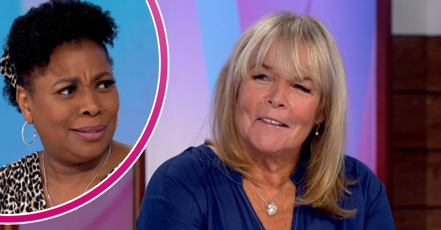 Brenda Edwards pulling a face, Linda Robson smirking on Loose Women today