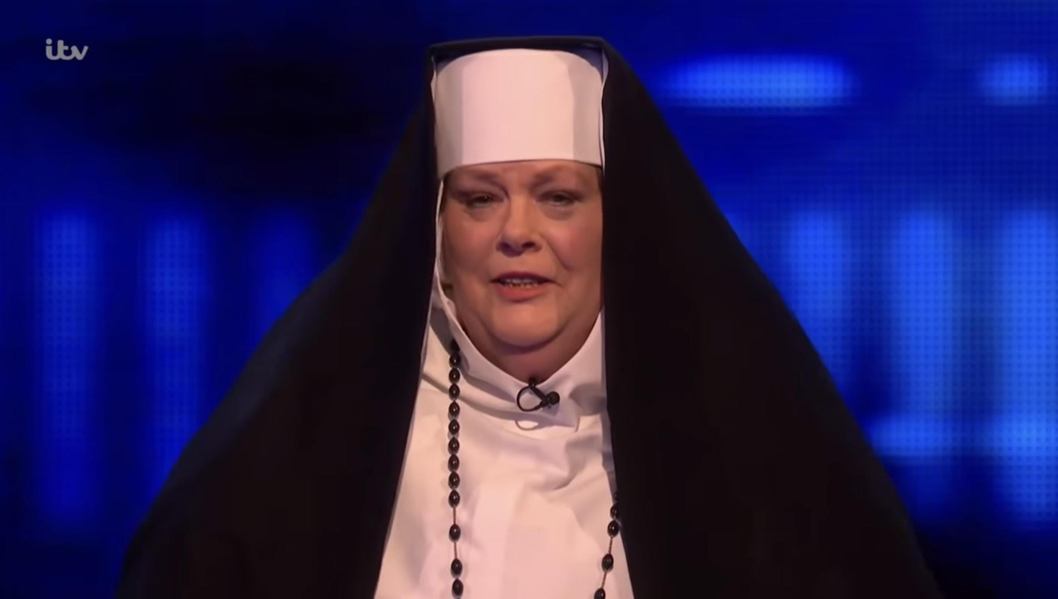 Anne Hegerty dressed as a nun
