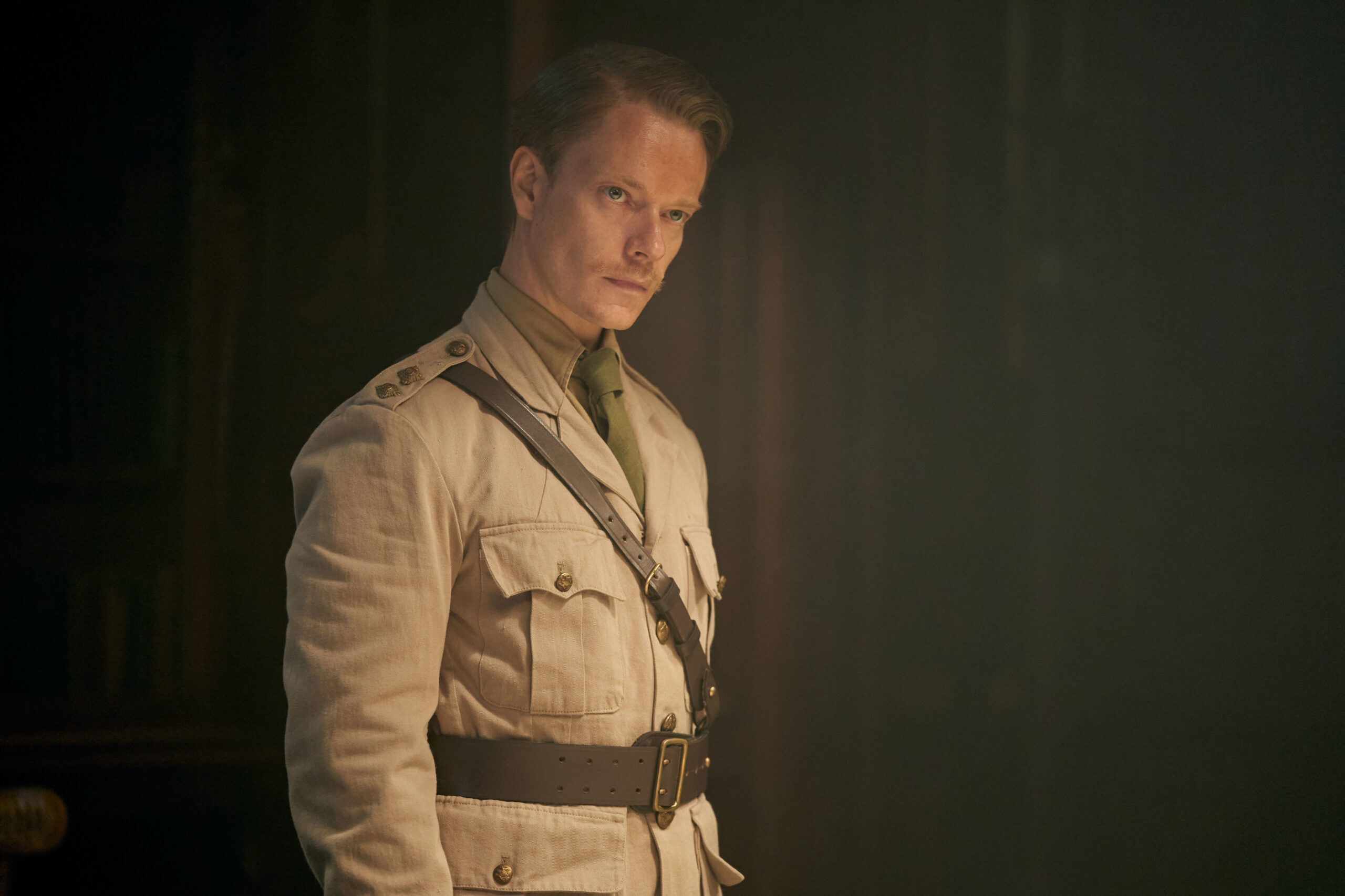 Jock Lewes wearing army uniform in SAS Rogue Heroes 