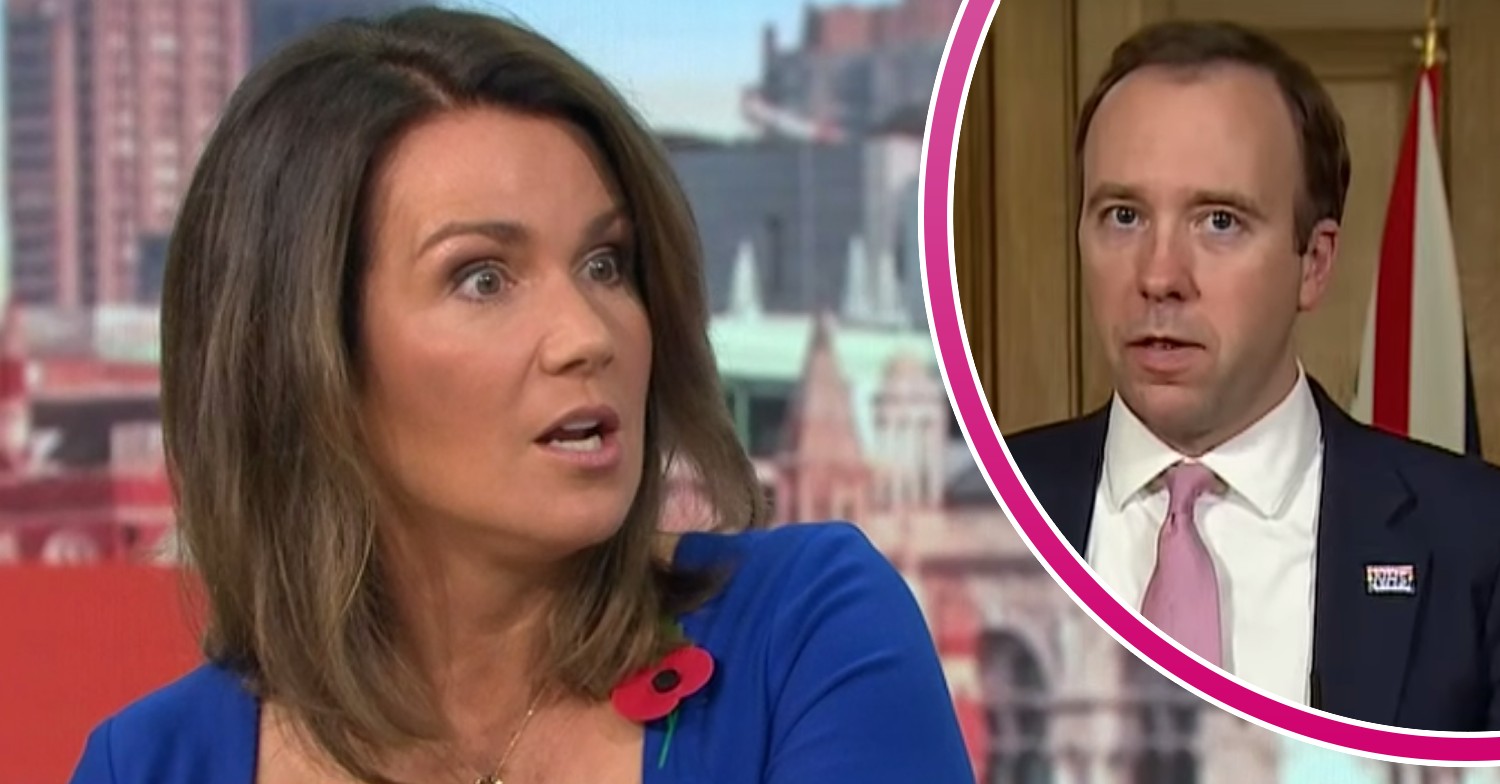 Susanna Reid looks horrified on GMB, Matt Hancock looks bemused