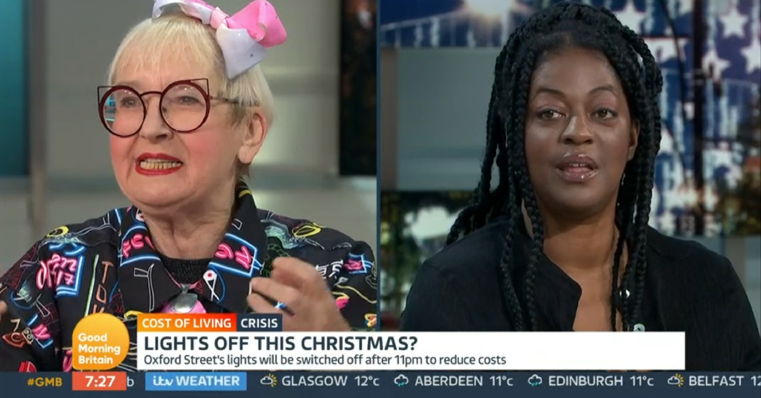 Sue Pollard and Ava Vidal debating on GMB today 