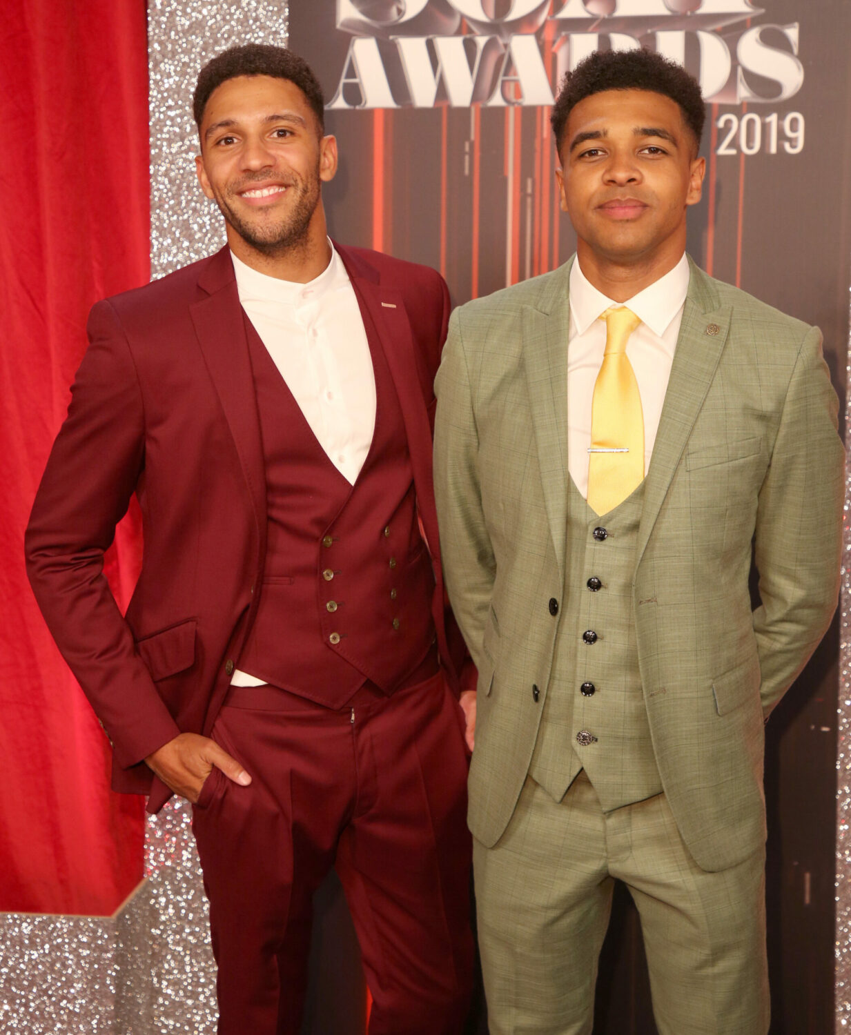 Emmerdale stars Jay Kontzle and Asan N'Jie smile on the red carpet at the British Soap Awards