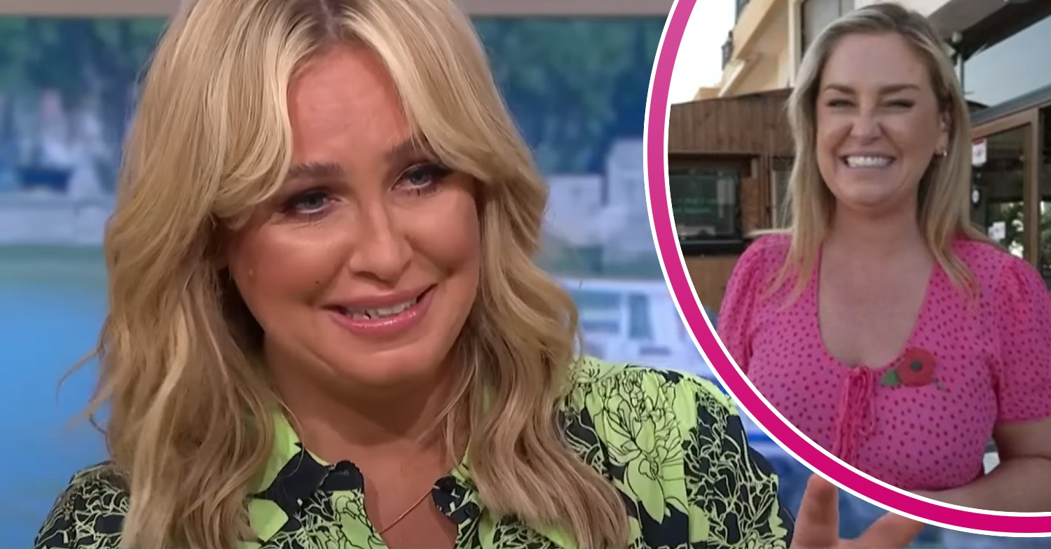 Josie Gibson smiles on This Morning today, and also looks concerned in a previous appearance