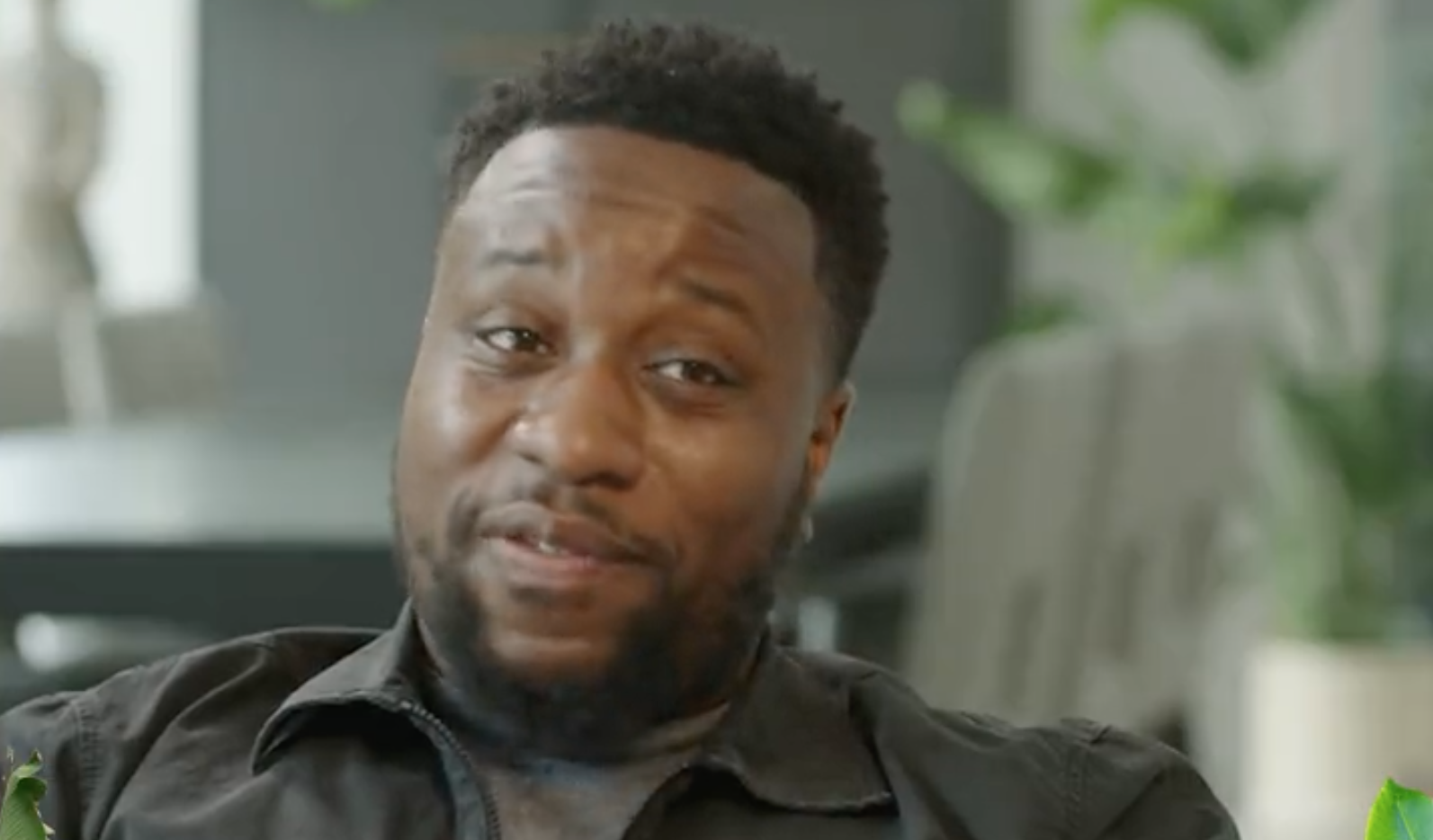 I'm A Celebrity star Babatunde Aleshe speaking to camera