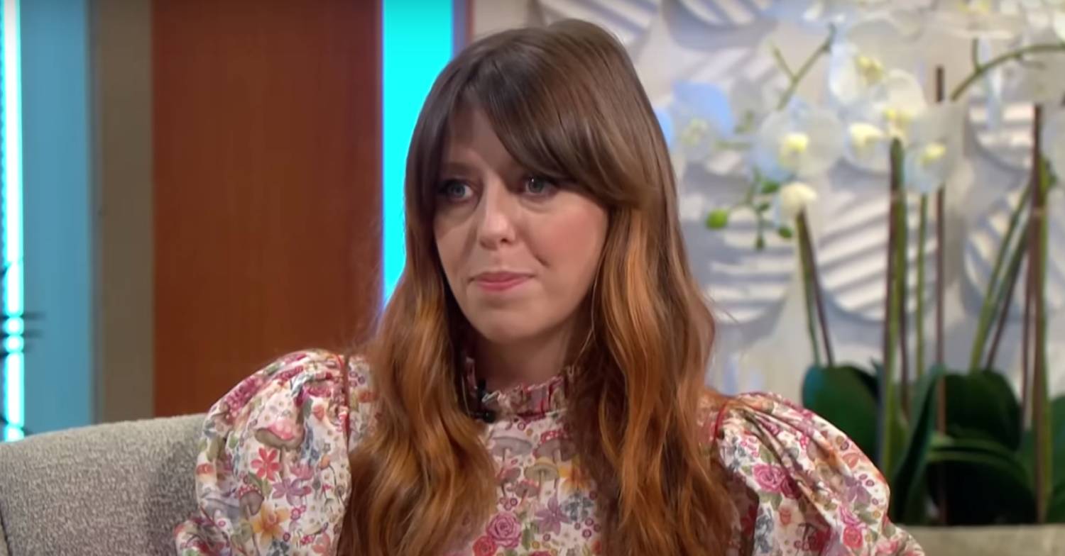Rebecca Humphries speaking on Lorraine looking sad