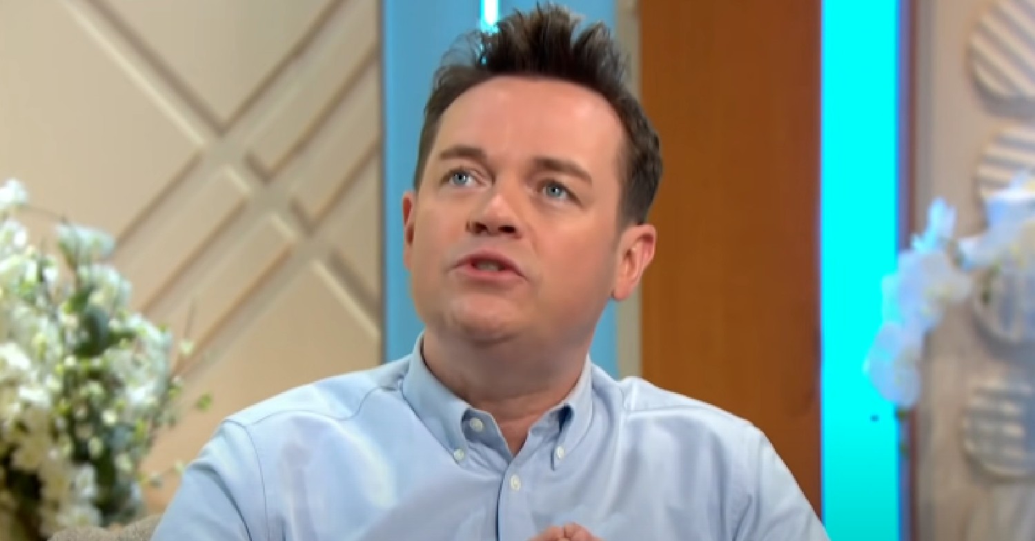 Stephen Mulhern looks up and talks during Lorraine interview