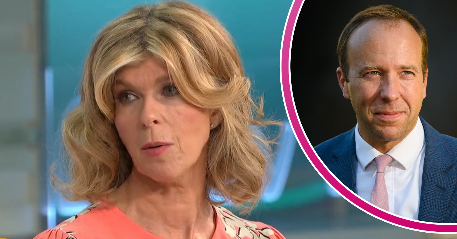 Kate Garraway on GMB today, Matt Hancock smiling outside No 10