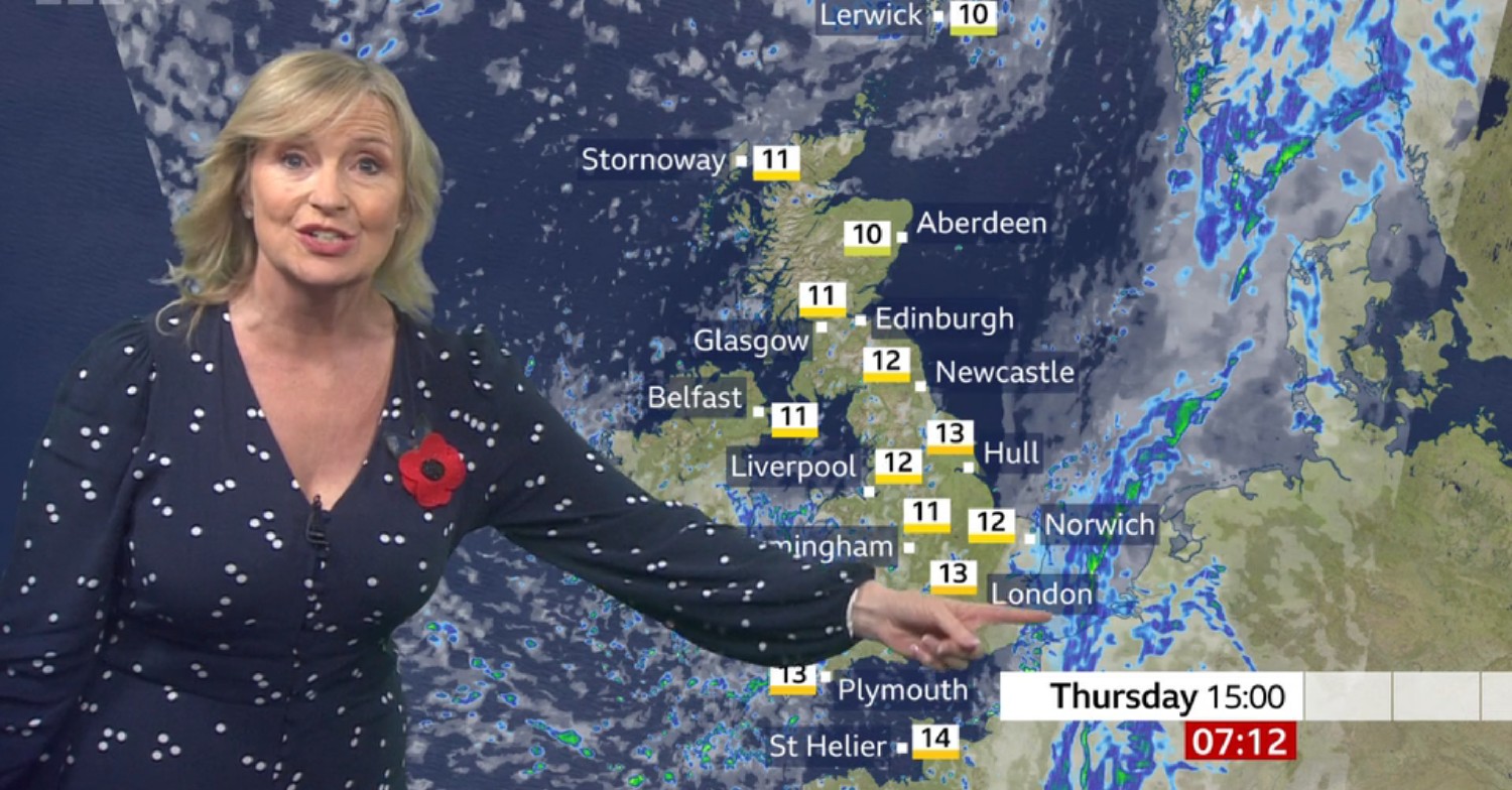 Carol Kirkwood on BBC Breakfast today 
