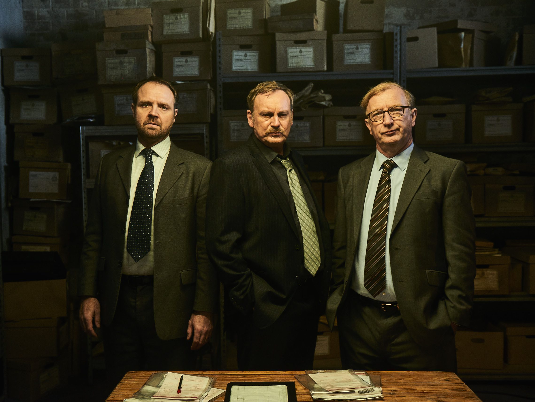 The cast of Steeltown Murders on BBC One