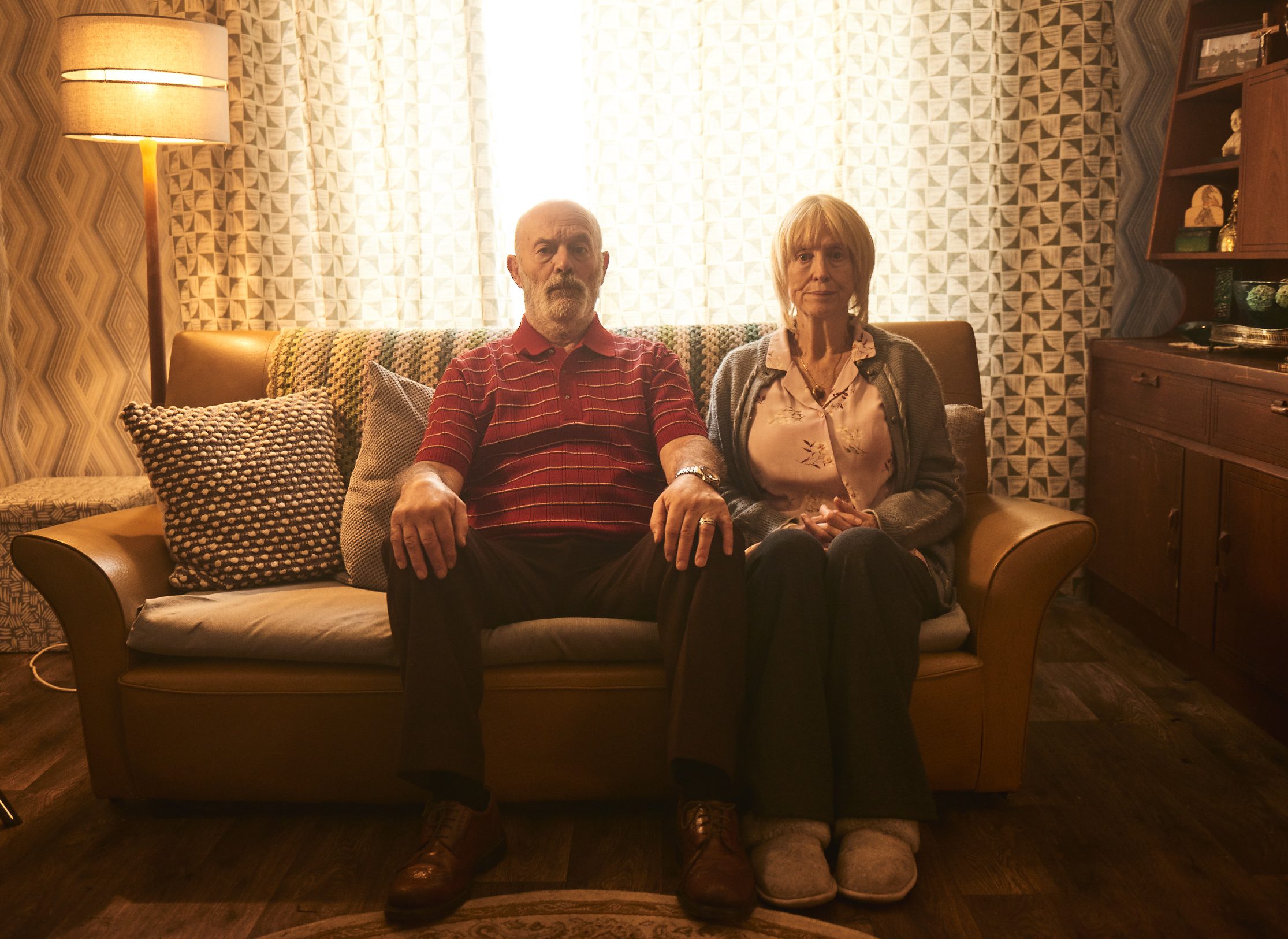 Keith Allen as Dai Williams, and Sharon Morgan as Pat Williams in Steeltown Murders