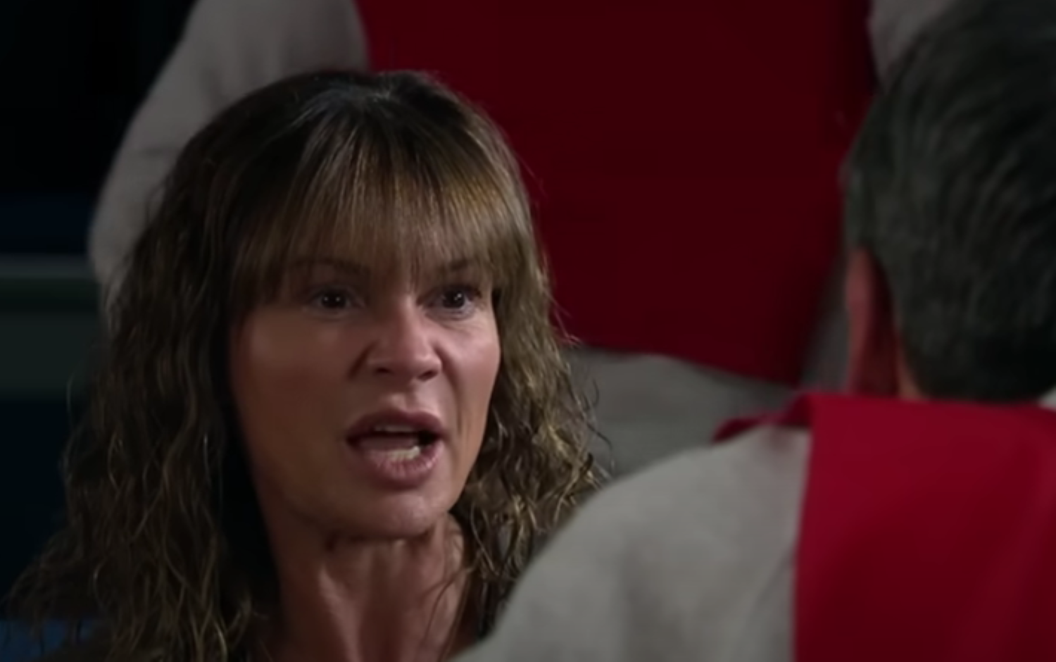 Chas looking angry at Cain in Emmerdale 