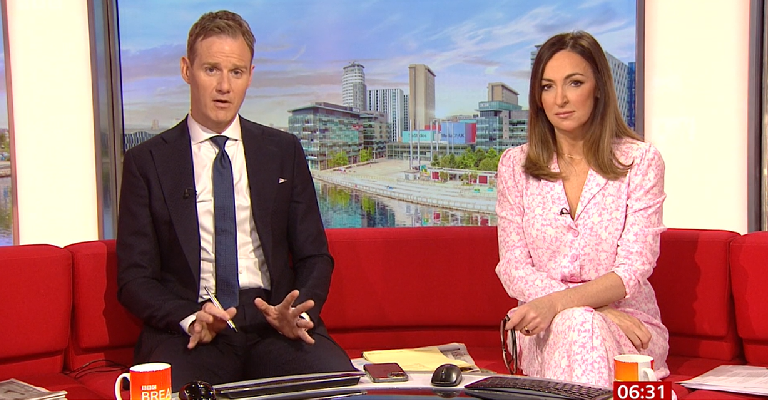 Dan Walker and Sally Nugent presenting BBC Breakfast